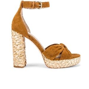 Paige Ivey Suede Camel Platform Sandals - NWT